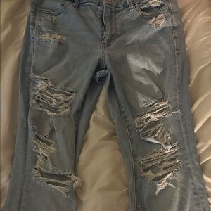 American Eagle Outfitters Light Blue Distressed Boyfriend Jeans